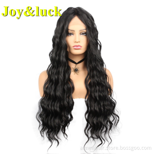 Lacefront Wholesale Wigs For Women Long Natural Water Wave Black Ombre Blonde Middle Part Daily Life Wigs Curly Synthetic Hair